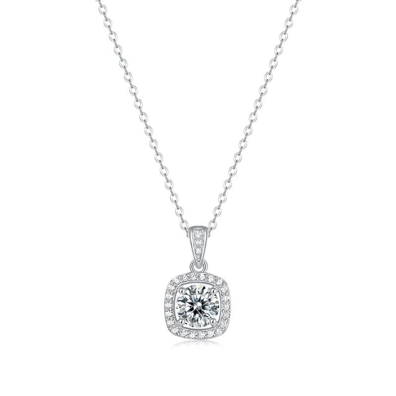 1CT D Moissanite Diamond Gemstone Necklace Pendant
