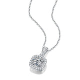 1CT D Moissanite Diamond Gemstone Necklace Pendant
