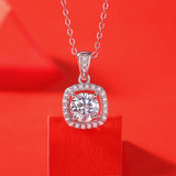1CT D Moissanite Diamond Gemstone Necklace Pendant