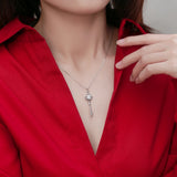 1CT D Moissanite Diamond Key Pendant Necklace