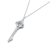 1CT D Moissanite Diamond Key Pendant Necklace