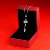 1CT D Moissanite Diamond Key Pendant Necklace