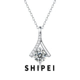 1CT D Moissanite Diamond 925 Silver Pendant Necklace