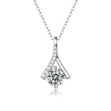 1CT D Moissanite Diamond 925 Silver Pendant Necklace