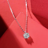 1CT D Moissanite Diamond Sterling Silver Necklace Pendant