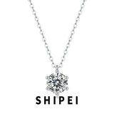 1CT D Moissanite Diamond Sterling Silver Necklace Pendant