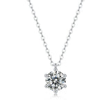 1CT D Moissanite Diamond Sterling Silver Necklace Pendant
