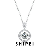 1CT D Moissanite Diamond Gemstone 925 Sterling Silver Women Necklace Pendant