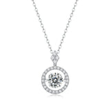 1CT D Moissanite Diamond Gemstone 925 Sterling Silver Women Necklace Pendant