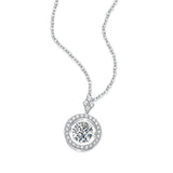 1CT D Moissanite Diamond Gemstone 925 Sterling Silver Women Necklace Pendant