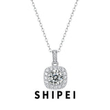 1CT D Moissanite Wedding Pendant Necklace