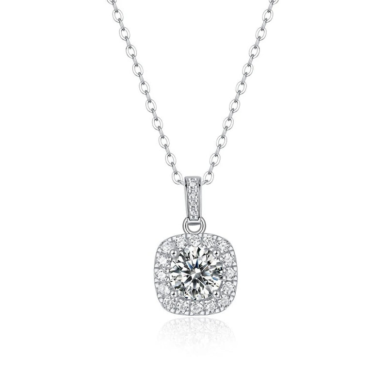 1CT D Moissanite Wedding Pendant Necklace