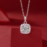 1CT D Moissanite Wedding Pendant Necklace