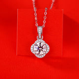 D Moissanite Diamond Gemstone Silver Necklace Pendant