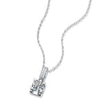 1CT Round D Moissanite Diamond Sterling Silver Pendant Necklace