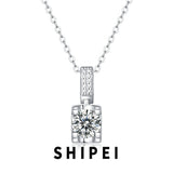 1CT Round D Moissanite Diamond Sterling Silver Pendant Necklace