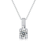 1CT Round D Moissanite Diamond Sterling Silver Pendant Necklace