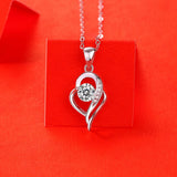 Heart Pendant Necklace 925 Sterling Silver Moissanite Diamond Jewelry