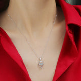 Heart Pendant Necklace 925 Sterling Silver Moissanite Diamond Jewelry