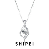 Heart Pendant Necklace 925 Sterling Silver Moissanite Diamond Jewelry