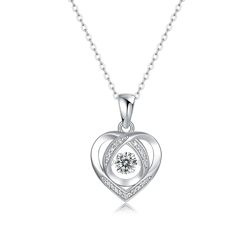 5MM D Moissanite Diamond Heart Pendant Necklace