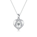 5MM D Moissanite Diamond Heart Pendant Necklace