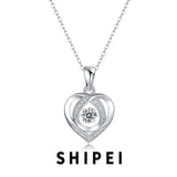5MM D Moissanite Diamond Heart Pendant Necklace