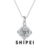 6.5MM D Moissanite Diamond Windmill Pendant Necklace