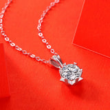 D Moissanite Diamond Gemstone Pendant Necklace