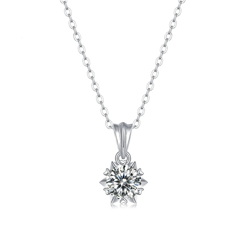 D Moissanite Diamond Gemstone Pendant Necklace
