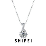 D Moissanite Diamond Gemstone Pendant Necklace