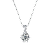 D Moissanite Diamond Gemstone Pendant Necklace