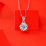 D Moissanite Diamond Gemstone Pendant Necklace