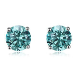 925 Silver 8 MM Sapphire Gemstone Stud Earrings