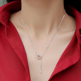 D Moissanite Diamond Gemstone 925 Sterling Silver Pendant Necklace