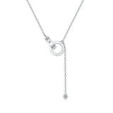D Moissanite Diamond Gemstone 925 Sterling Silver Pendant Necklace