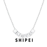 D Moissanite Diamond 925 Silver LOVE Pendant Necklace