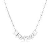 D Moissanite Diamond 925 Silver LOVE Pendant Necklace