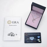 D Moissanite Diamond Gemstone Fine Jewelry Sterling Silver Moon Pendant Necklace