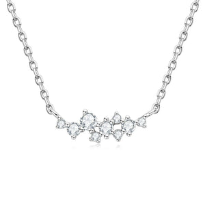 D Moissanite Diamond Gemstone 925 Silver Pendant Necklace