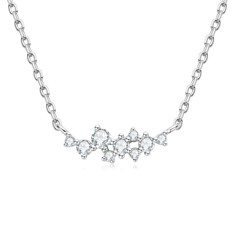 D Moissanite Diamond Gemstone 925 Silver Pendant Necklace