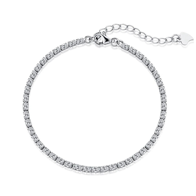 925 Silver Oval Sapphire Tennis Bracelet for Women