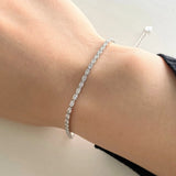 925 Silver Oval Sapphire Tennis Bracelet for Women