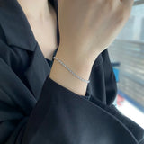 925 Silver Oval Sapphire Tennis Bracelet for Women
