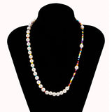 Boho Asymmetry Pearl Choker Necklace Colorful Beads Jewelry