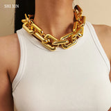 CCB Material Hiphop Big Short Choker Collar Necklace for Women