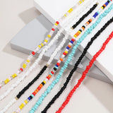 Colorful Beads Choker Necklace for Women Rainbow Beaded Chain Around the Neck