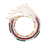 Colorful Beads Choker Necklace for Women Rainbow Beaded Chain Around the Neck