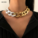 Hiphop Thick Link Chain Necklace Punk Chunky Choker Collar Necklace