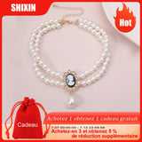 Layered Short Pearl Choker Necklace for Women Beads Necklace Wedding Jewelry
